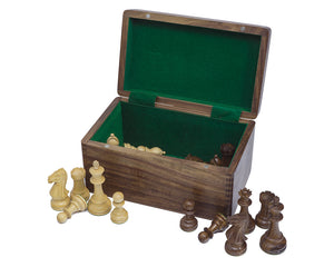 Étui d'échecs en Sheesham poli avec couvercle à charnière 10 par 6 pouces