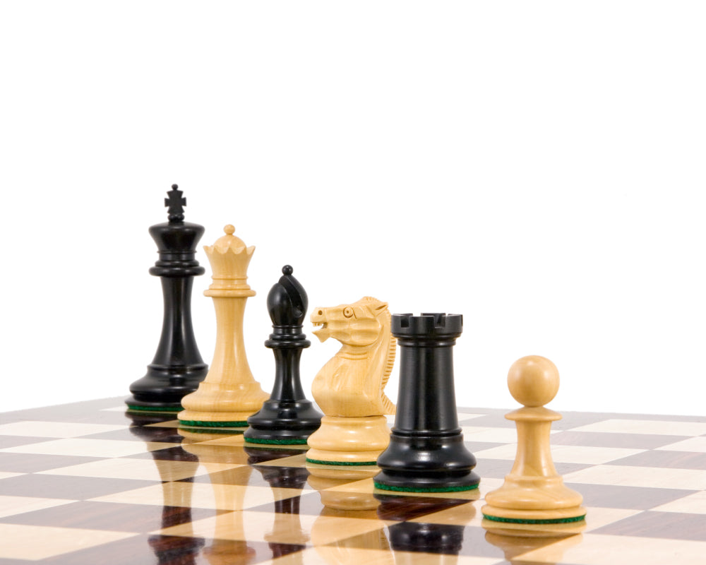 Old English Elite Series Ebony Staunton Chess Pieces 3.5 inches
