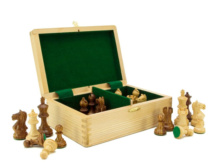 Fierce Knight Sheesham Staunton Chessmen 3 Inches with Wooden Storage Case