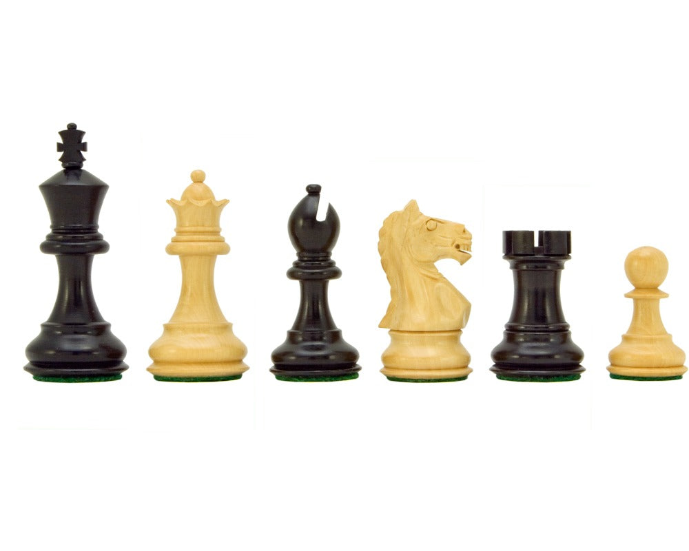 Fierce Knight Ebonised Staunton Chessmen 3 pouces avec étui