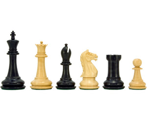 Pièces d'échecs en buis ébonisé de la série Oxford 3,75 pouces