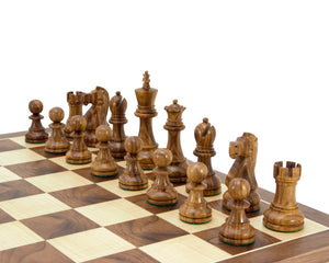 Jacob Knight Pièces d'échecs Staunton en palissandre doré 3,75 pouces