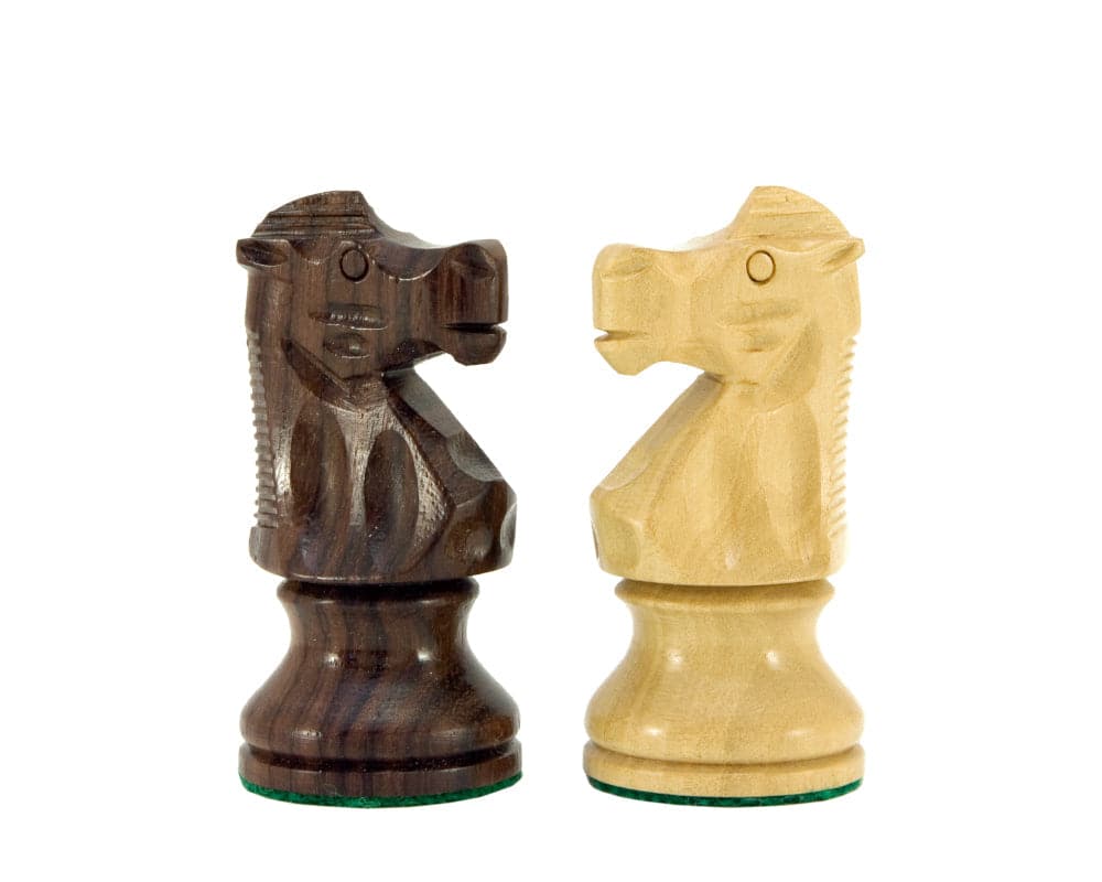 French Knight Series hand-carved rosewood and boxwood Staunton chess knights, 3.25 inches, ideal for 18 inch board, luxurious and elegant.