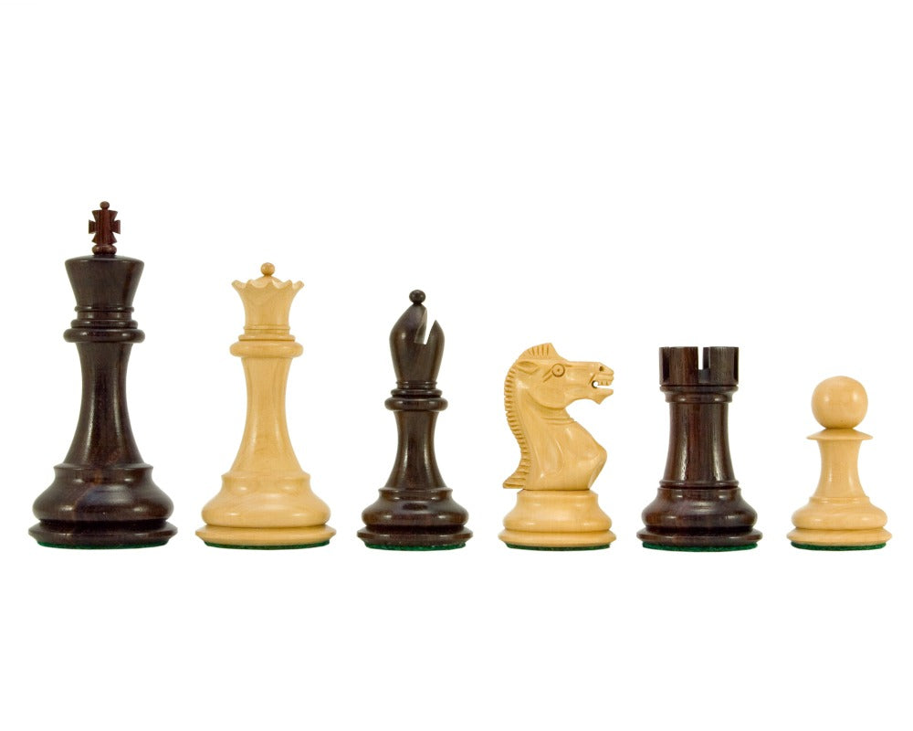Pièces d'échecs en palissandre et buis de la série sicilienne 3,75 pouces