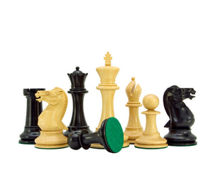 Old English Elite Series Ebony Staunton Chess Pieces 4 Inches