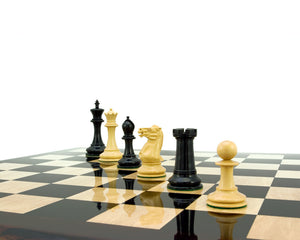 Old English Elite Series Ebony Staunton Chess Pieces 4 Inches
