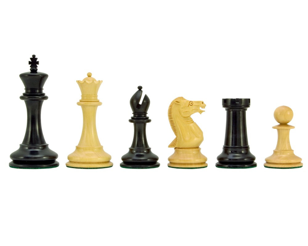 Pièces d'échecs Staunton en ébène de la vieille série Elite anglaise, 4 pouces