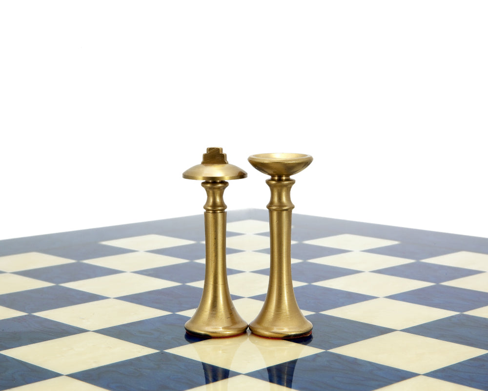 Pièces d'échecs en laiton et nickel de la série Metropolis de 2,75 pouces