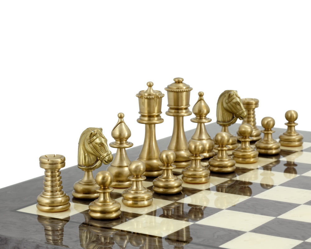 Pièces d'échecs en laiton et nickel de la série Vérone de 2,75 pouces