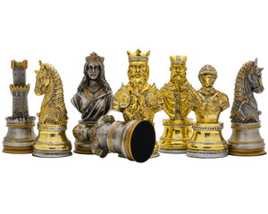 Les hommes d'échecs de luxe peints à la main en étain médiéval par Italfama