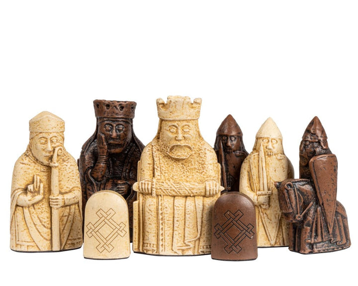 Isle of Lewis Official Chessmen - Medium Size 2.75 inch, exquisitely handcrafted chess pieces, authentic reproductions, perfect for 16-inch boards.