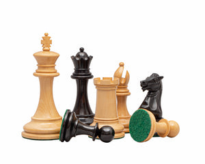Les pièces d'échecs en ébène de Rochester 4 pouces