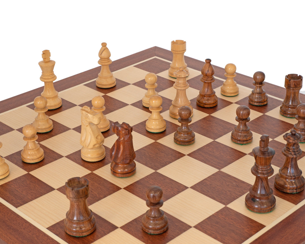 French Knight Sheesham Mahogany Chess Set