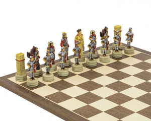 Les Romains contre les Arabes Jeu d’échecs peint à la main