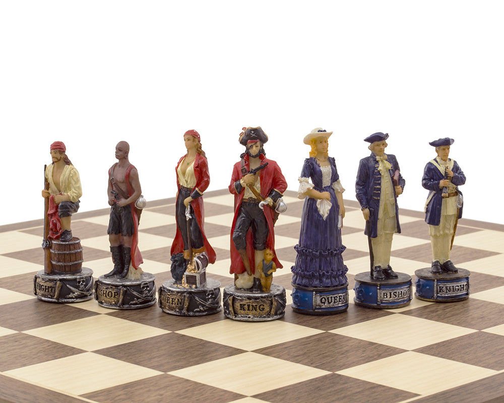 The Pirates Vs Navy Hand Painted Chess Set