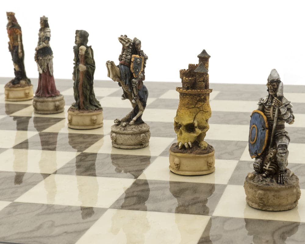 Death Rider Chess Set The Zombie Grey Ash Deluxe Chess Set – ChessSets