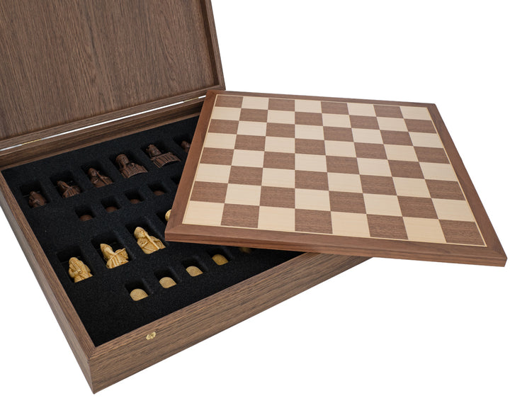 The Isle of Lewis Walnut Deluxe Chess Set with Presentation Box