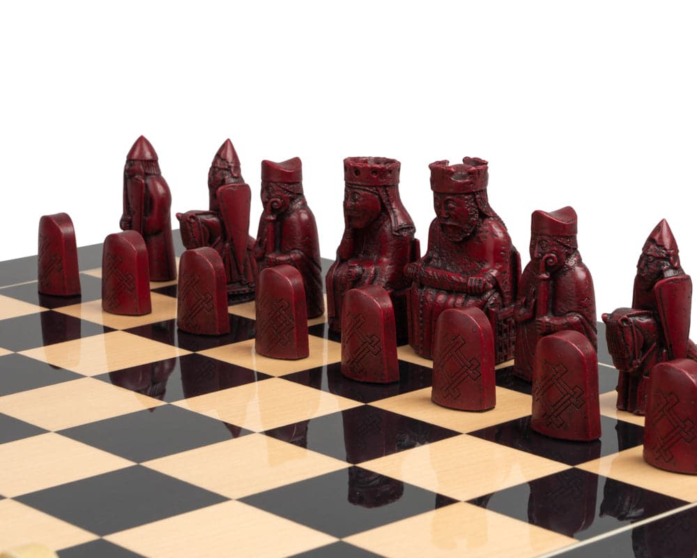 Red Kit Chess The Isle of Lewis Black and Red Chess Set – ChessSets