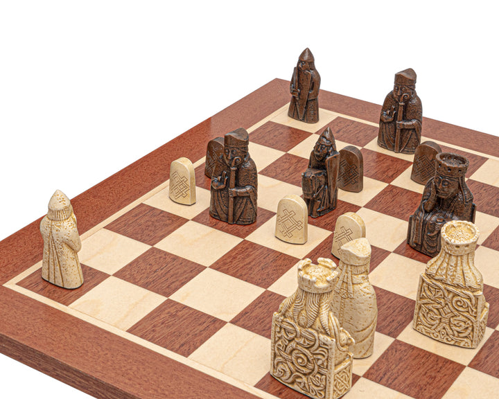 The Isle of Lewis Mahogany Chess Set - Mid-Sized
