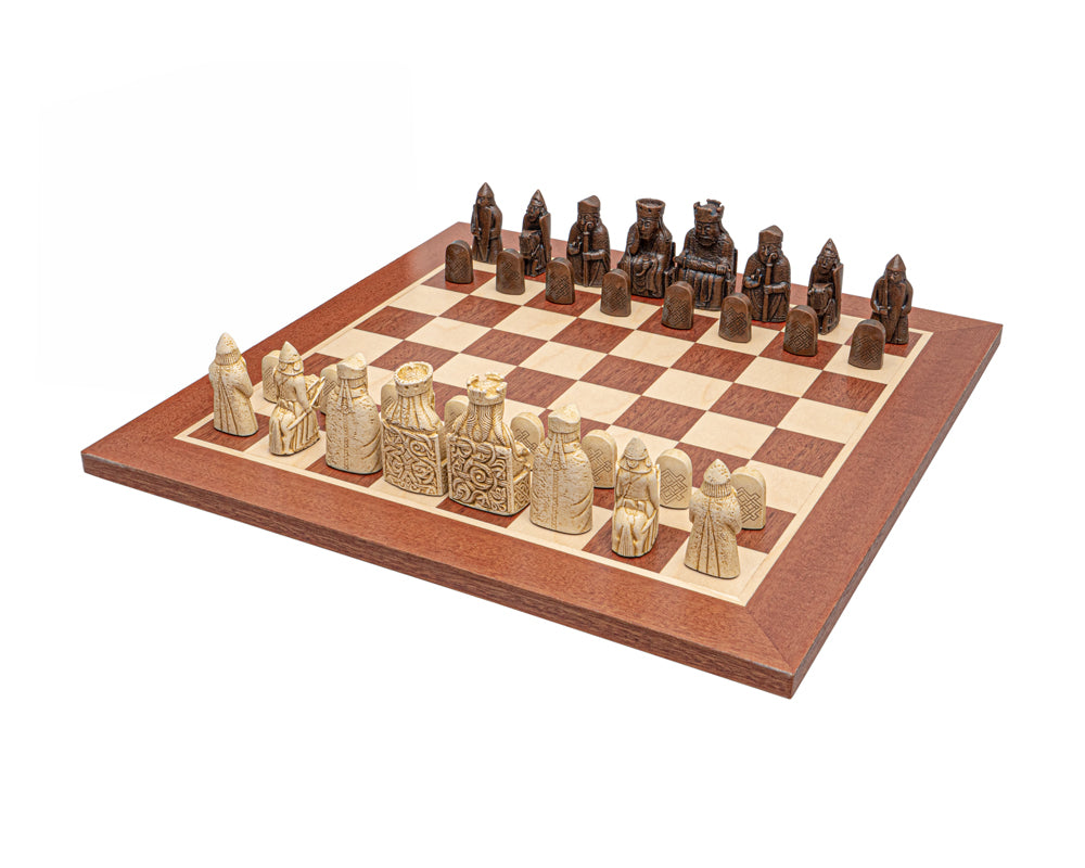 The Isle of Lewis Mahogany Chess Set - Mid-Sized