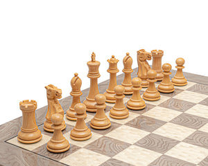Le jeu d'échecs classique Victoria Black and Grey Ash Burl