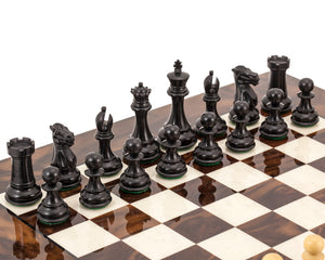 Le jeu d'échecs de luxe en ébène et noyer foncé Highclere