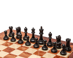 Le jeu d'échecs de luxe Leningrad noir et loupe d'orme
