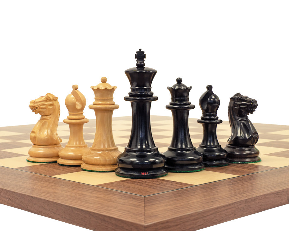 The 1851 Reproduction Ebony and Walnut Luxury Staunton Chess Set