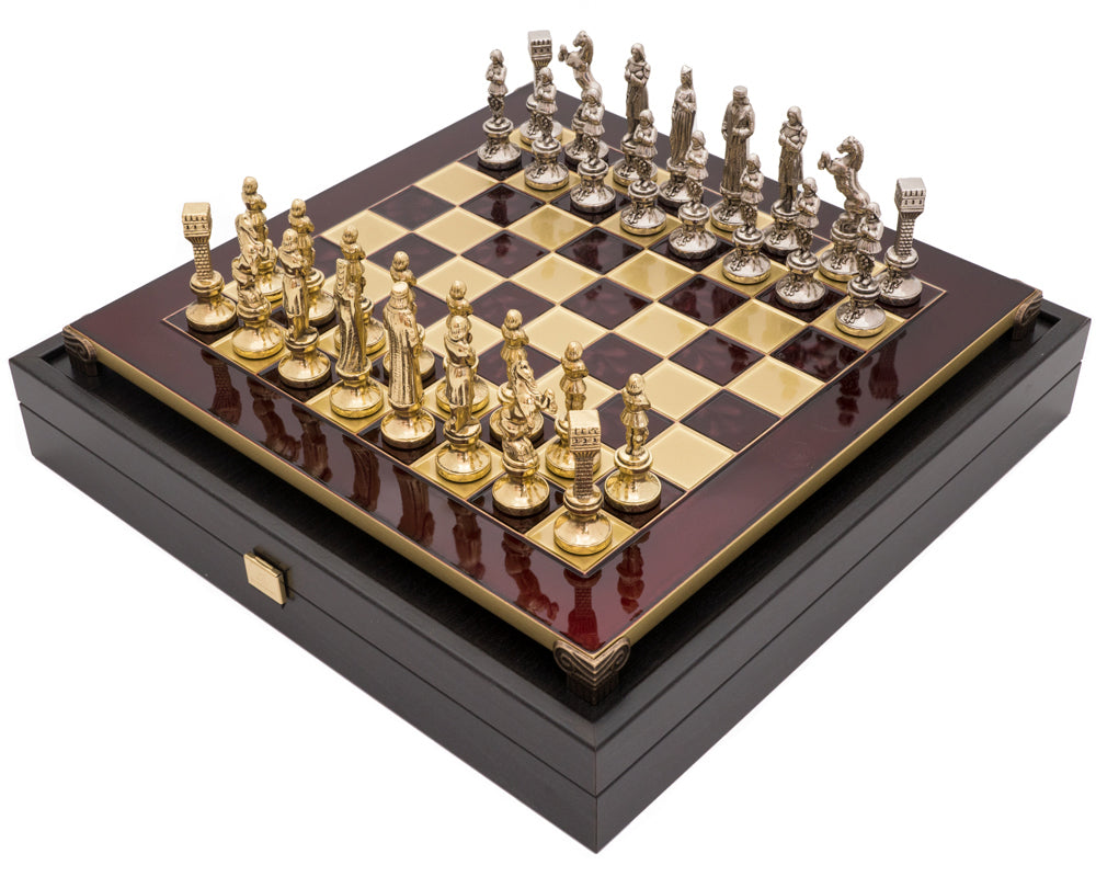 Le jeu d'échecs Renaissance Manopoulos avec caisse en bois - MEDIUM