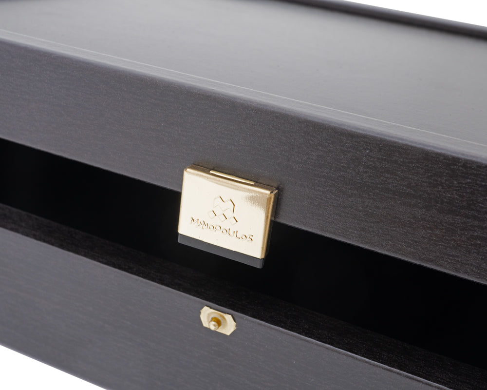 Dark Wood Chess Piece Storage Case - Large