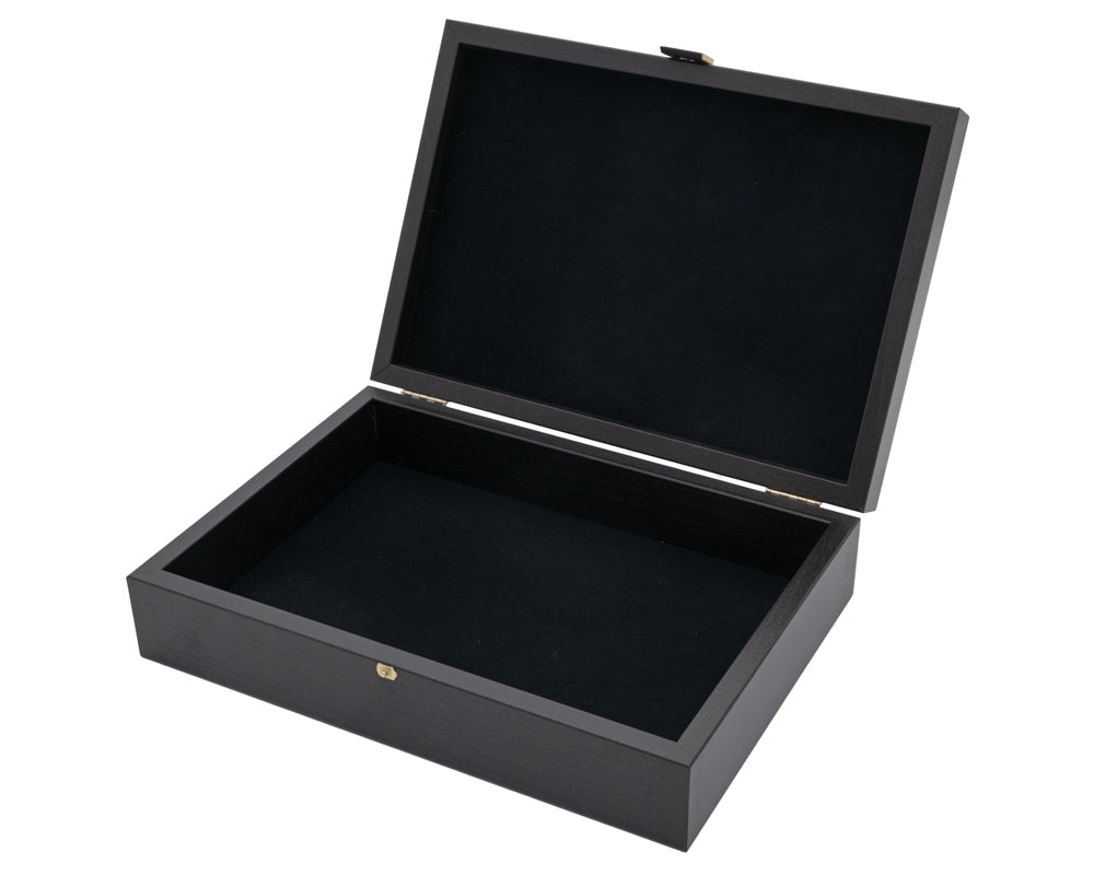 Dark Wood Chess Piece Storage Case - Large