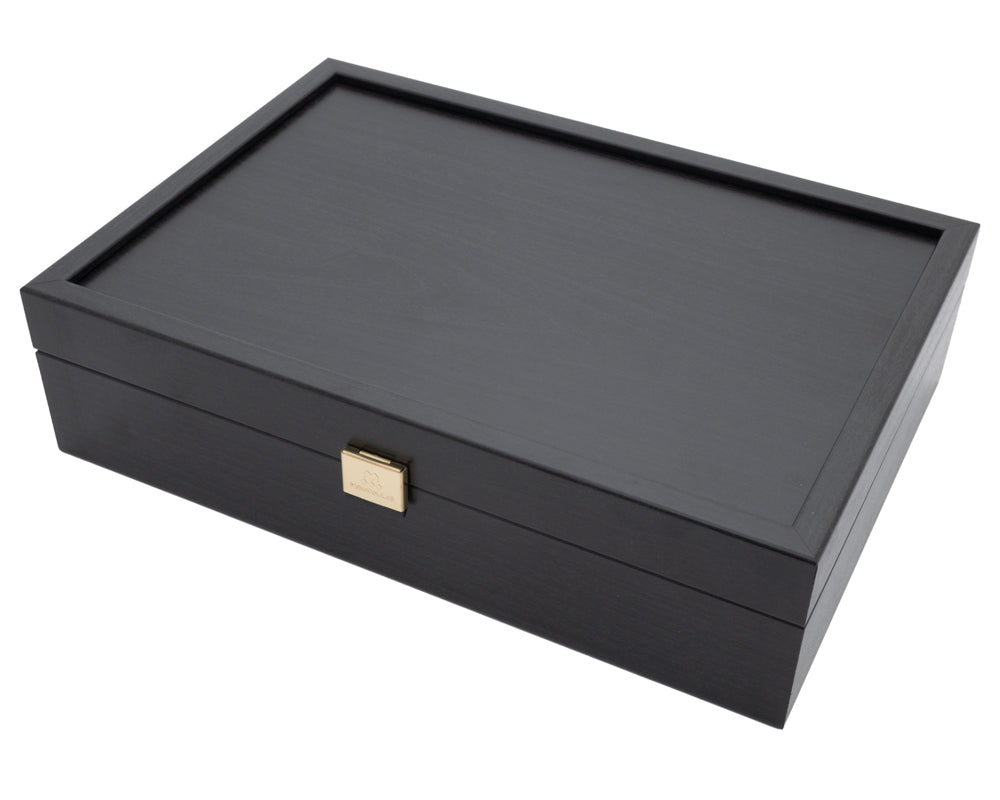 Dark Wood Chess Piece Storage Case - Large