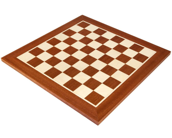 Beautifully crafted 16-inch No.4 inlaid wooden chess board with 1.55-inch squares; ideal for 3.25-inch king height, luxurious veneer design.