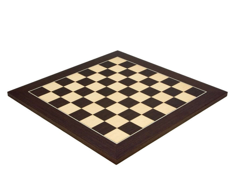 17.75 Inch Wenge and Maple Deluxe Chess Board from Spain with 1.75 inch playing squares, ideal for a 3.25 inch king height