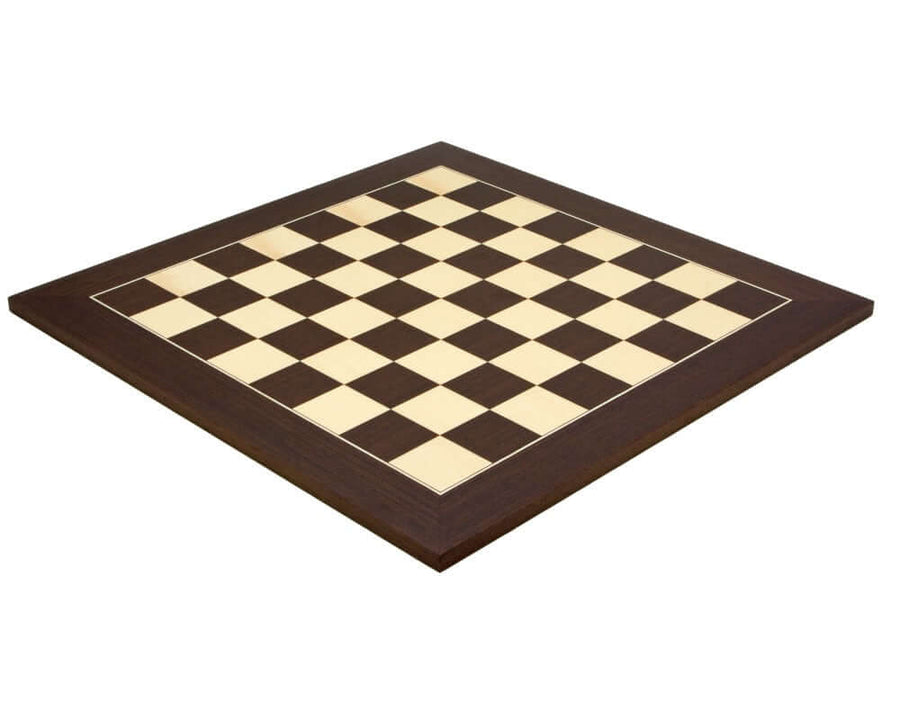 19.7 Inch Wenge and Maple Deluxe Chess Board with 1.97 inch playing squares, crafted by Rechapados Ferrer S.A. of Spain.