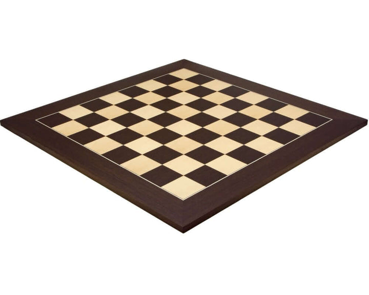 23.6 Inch Wenge and Maple Deluxe Chess Board with 2.36 inch squares, crafted in Spain by Rechapados Ferrer, high-quality elegant veneer