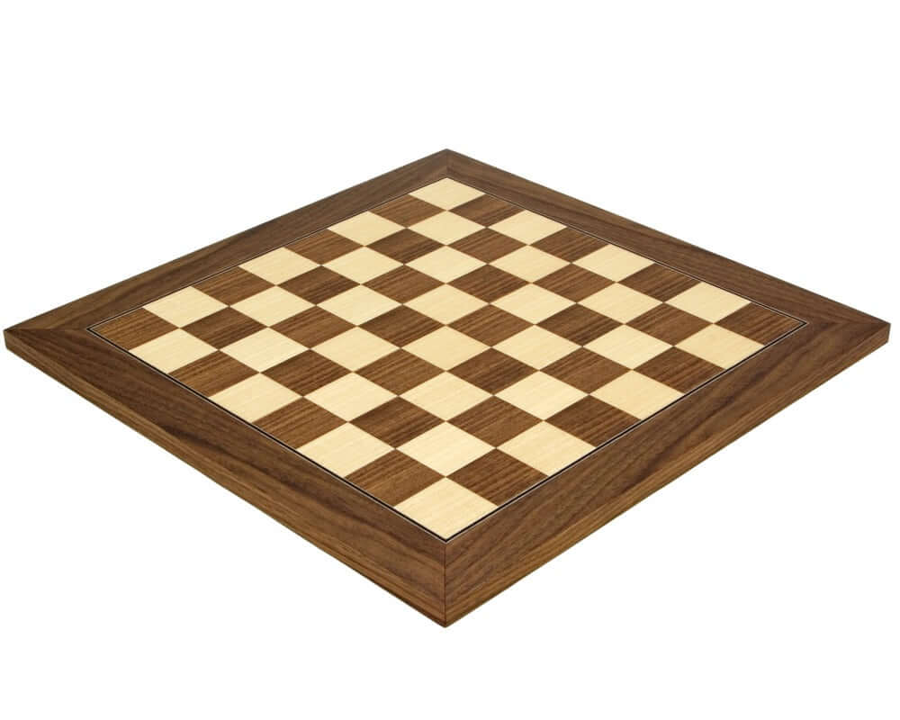 15.75 Inch Walnut Maple Deluxe Chessboard