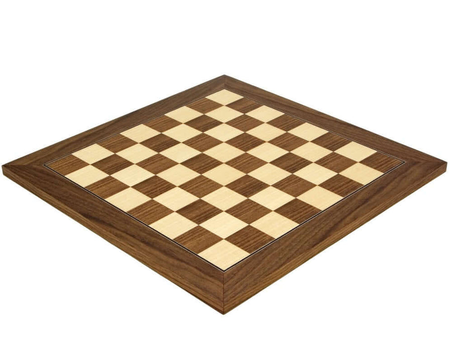 15.75 Inch Walnut and Maple Deluxe Chess Board with 1.58 Inch Playing Squares, Beautifully Crafted in Spain by Rechapados Ferrer