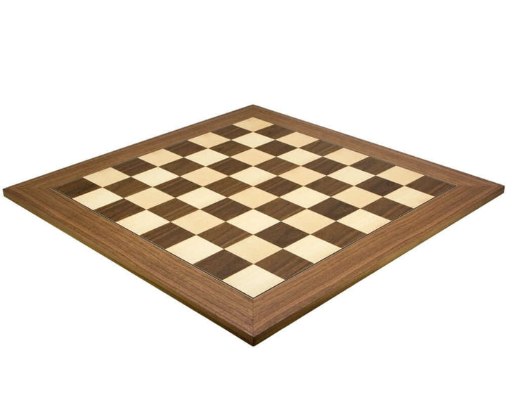 23.6 Inch Deluxe Walnut and Maple Chess Board from Spain with 2.36 Inch Playing Squares