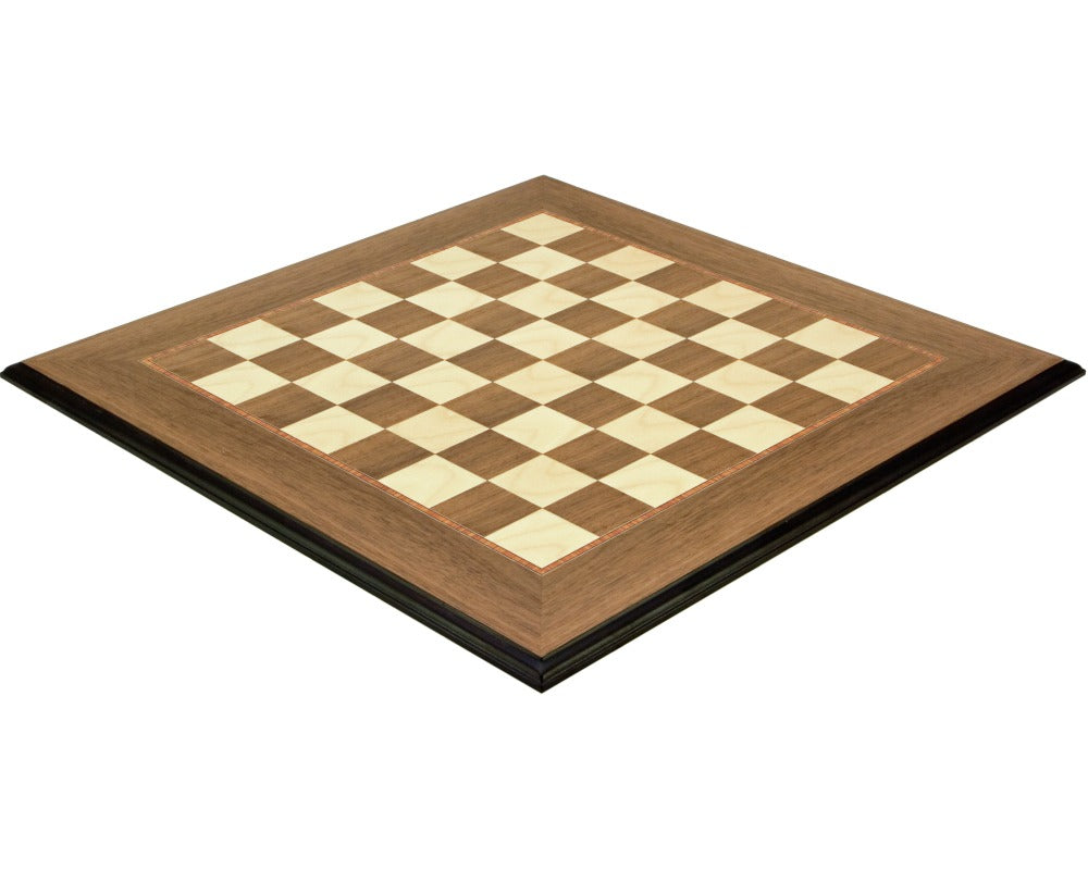 19.7 inch Moulded Walnut and Maple Deluxe Chess Board