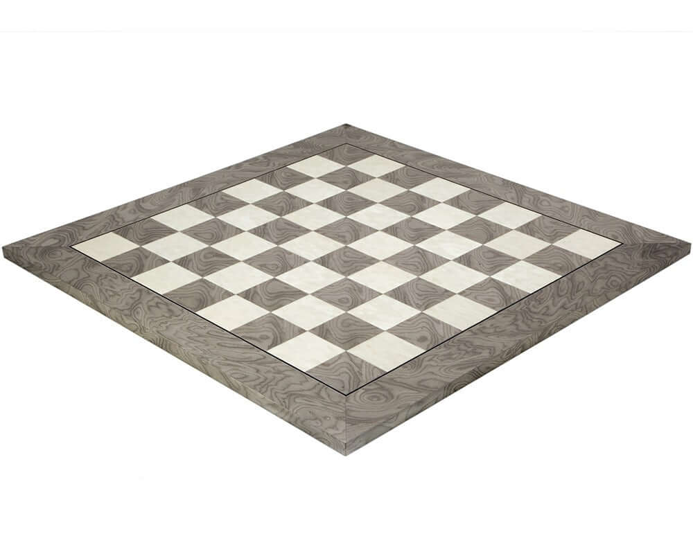19.7 Inch Gloss Lacquered Burl Deluxe Chessboard