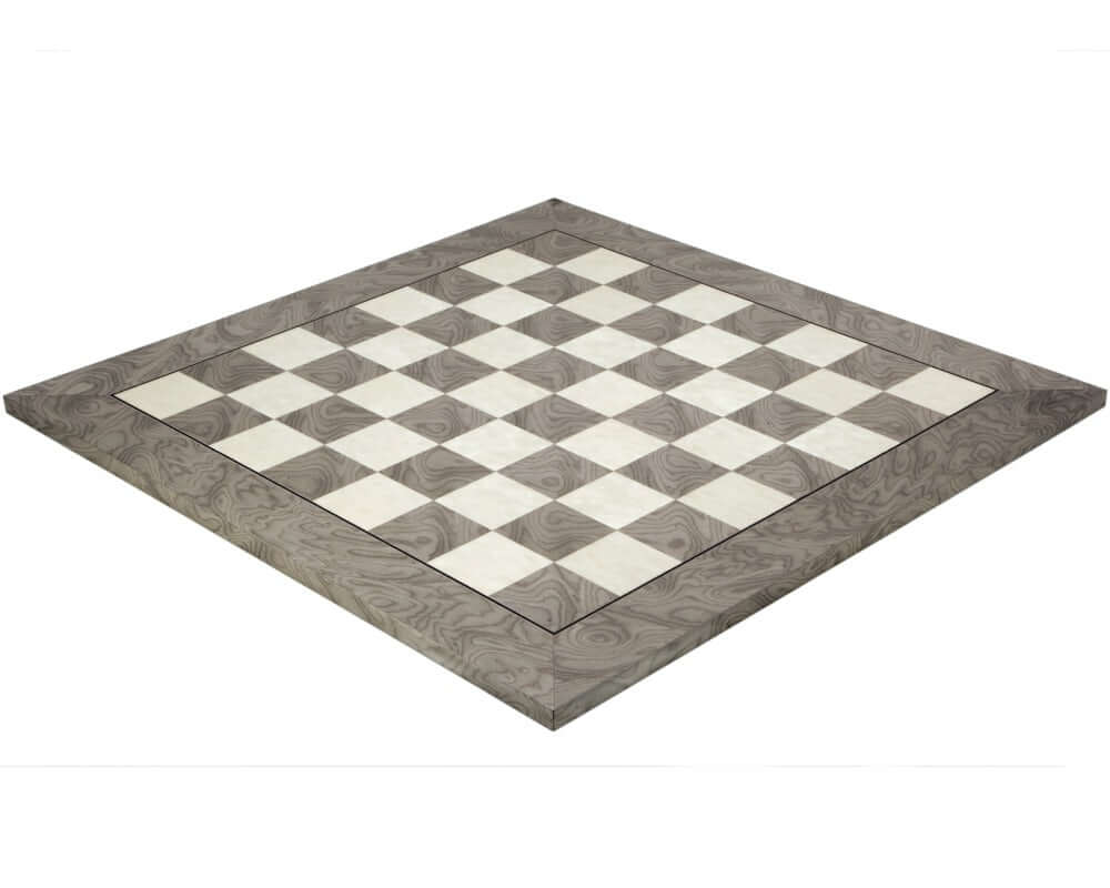 21.7 Inch Gloss Lacquered Burl Deluxe Chessboard
