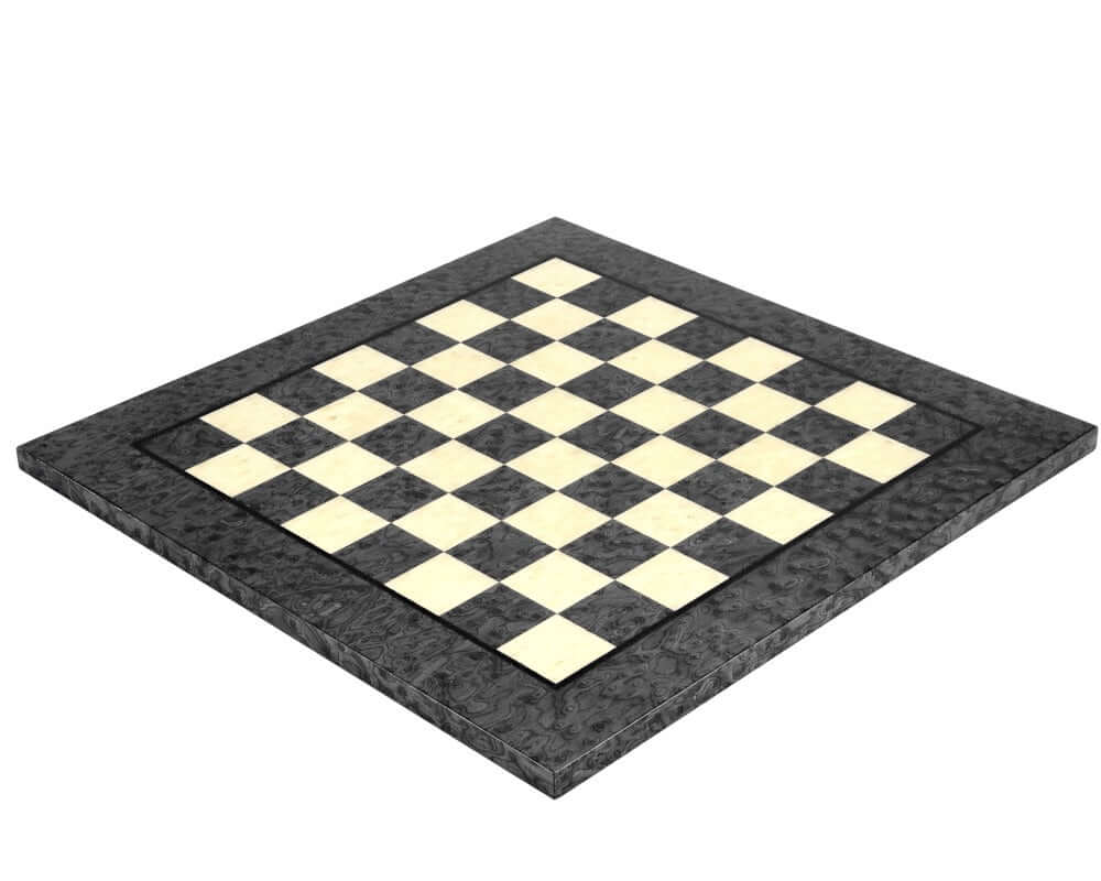 16.75 Inch Dark Grey Erable Elm Wood Luxury Chessboard