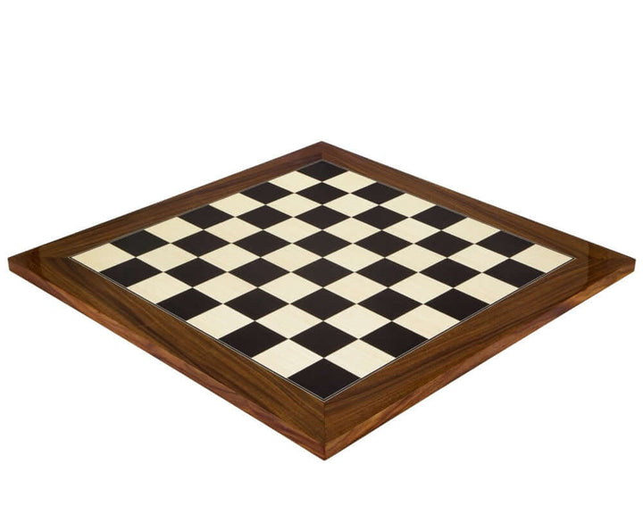 19.7 Inch Black Anegre and Palisander Deluxe Chess Board with High Gloss Finish